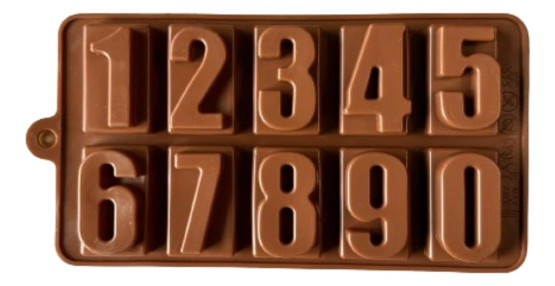 MOLDE SILICONA NUMEROS PARA CHOCOLATE FONDANT 11X20,5CM - 1