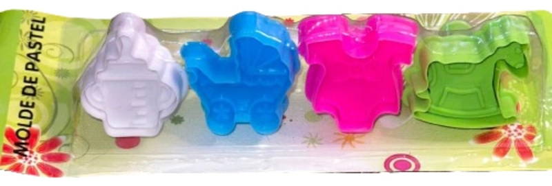 CORTADOR GALLETAS BABY SHOWER BAUTIZO 4 PCS - 1