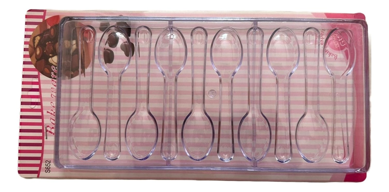MOLDE ACRILICO PARA CHOCOLATE CUCHARAS 10 CAVIDADES - 1