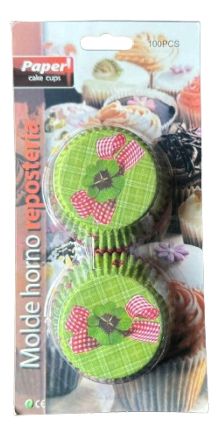 CAPSULAS CUPCAKE DISEÑO I FLOR VERDE 100UN E110XIN52MM - 1