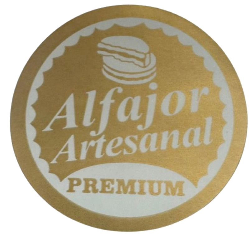 STICKER ALFAJOR DORADO 100UN 38MM - 1