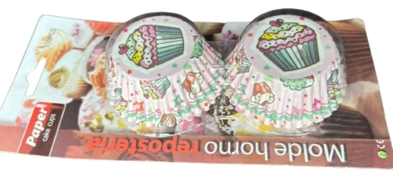 CAPSULAS CUPCAKE DISEÑO G PASTEL 100UN E110XIN52MM - 2