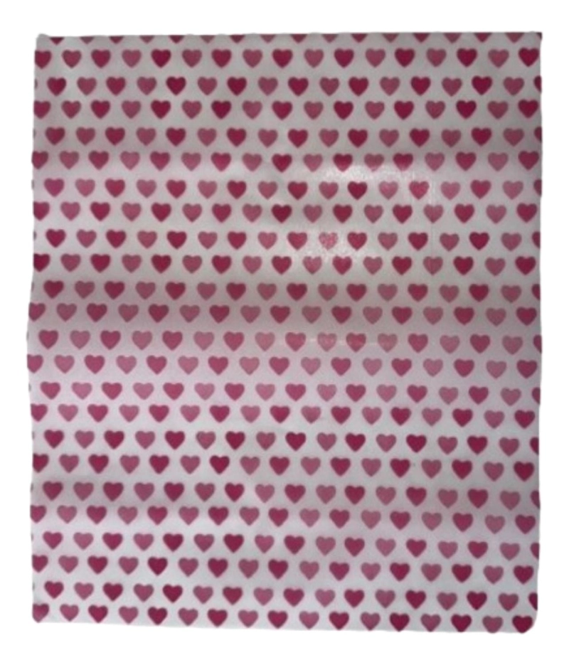 PACK 10 HOJAS PAPEL MANTEQUILLA DISEÑO CORAZONES 25X21CM - 1