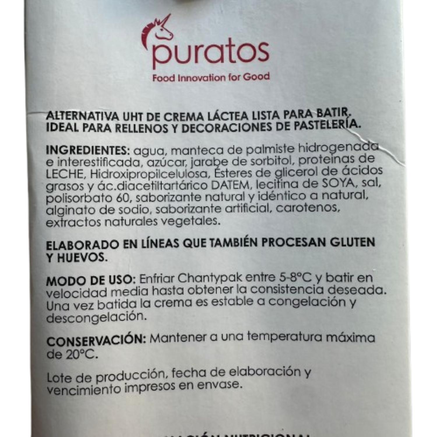 INGREDIENTE REPOSTERIA CREMA CHANTYPAK PURATOS - 2
