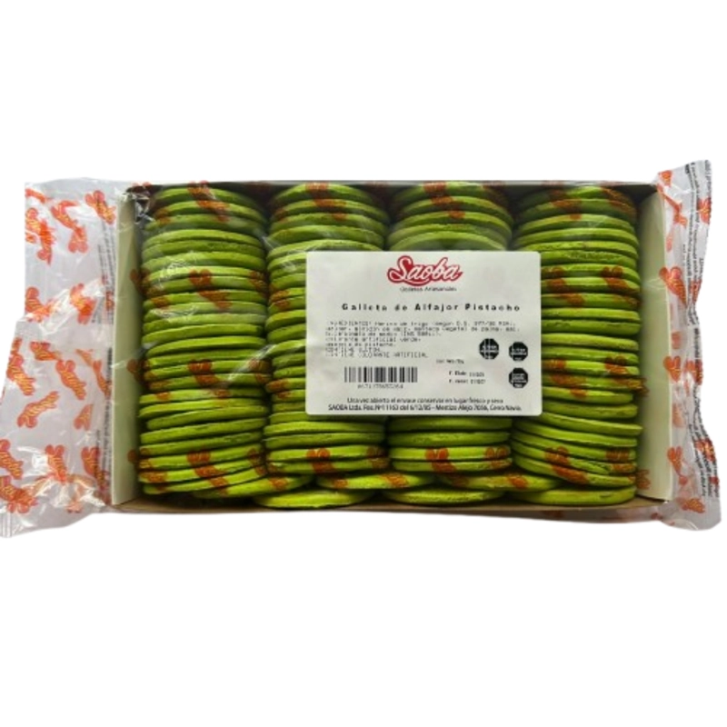 GALLETAS TAPAS DE ALFAJOR PISTACHO SAOBA 100UN - 1