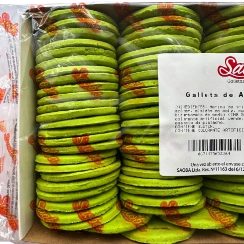 GALLETAS TAPAS DE ALFAJOR PISTACHO SAOBA 100UN - 2