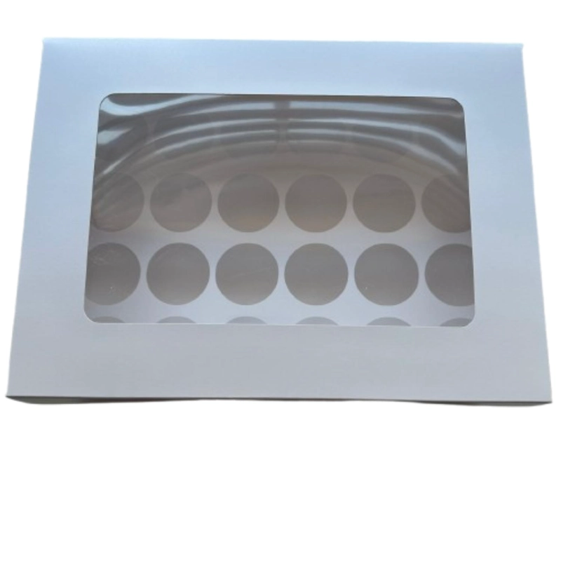 PACK 5 CAJA CON VENTANA PARA 24 SHOT 60ML CARTULINA BLANCA - 1