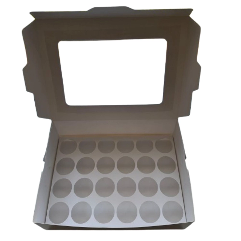 PACK 5 CAJA CON VENTANA PARA 24 SHOT 60ML CARTULINA BLANCA - 2