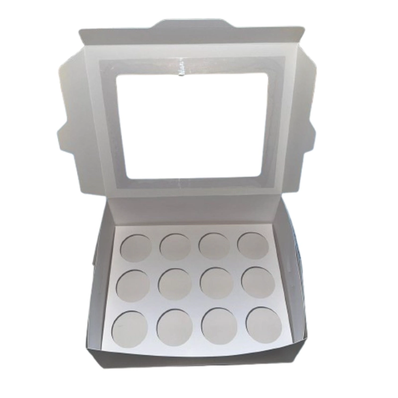 CAJA CON VENTANA PARA 12 SHOT 60ML CARTULINA BLANCA - 2