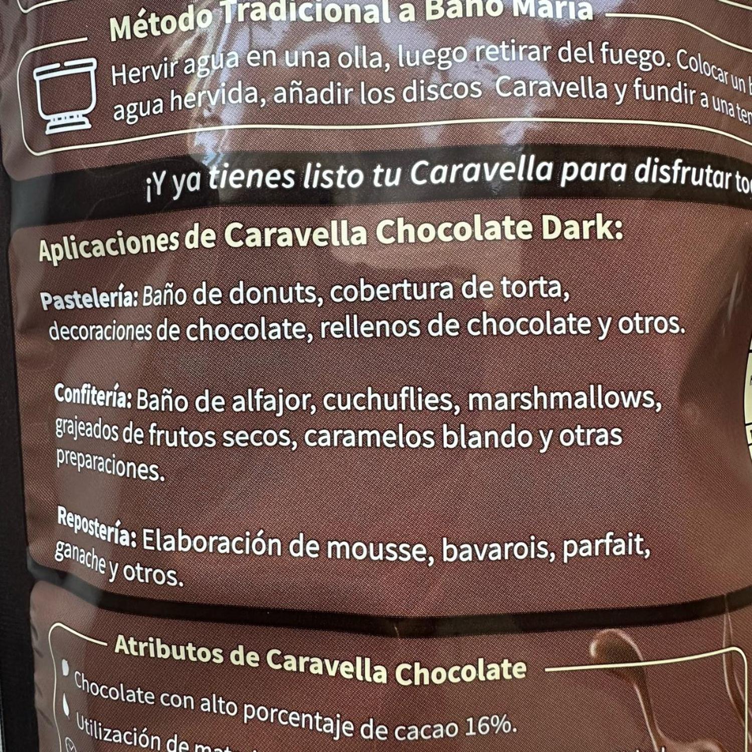 GOTAS CHOCOLATE SUCEDANEO BITTER CARAVELLA 1KG - 3