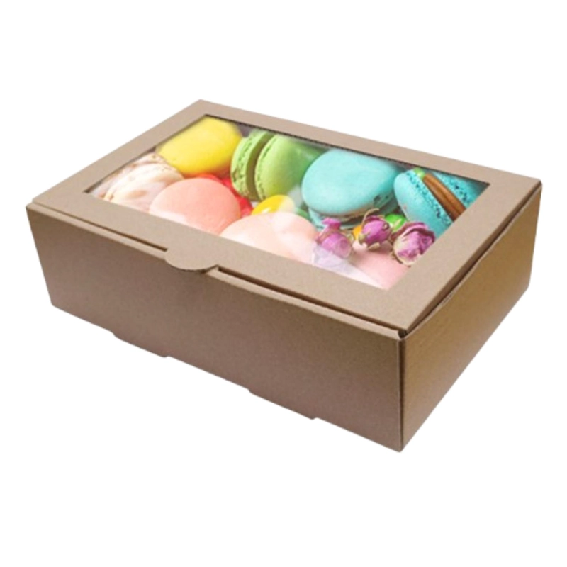 PACK 5 CAJA L CARTON MICROCORRUGADO VENTANA 23,2X15,5X6,8CM - 1