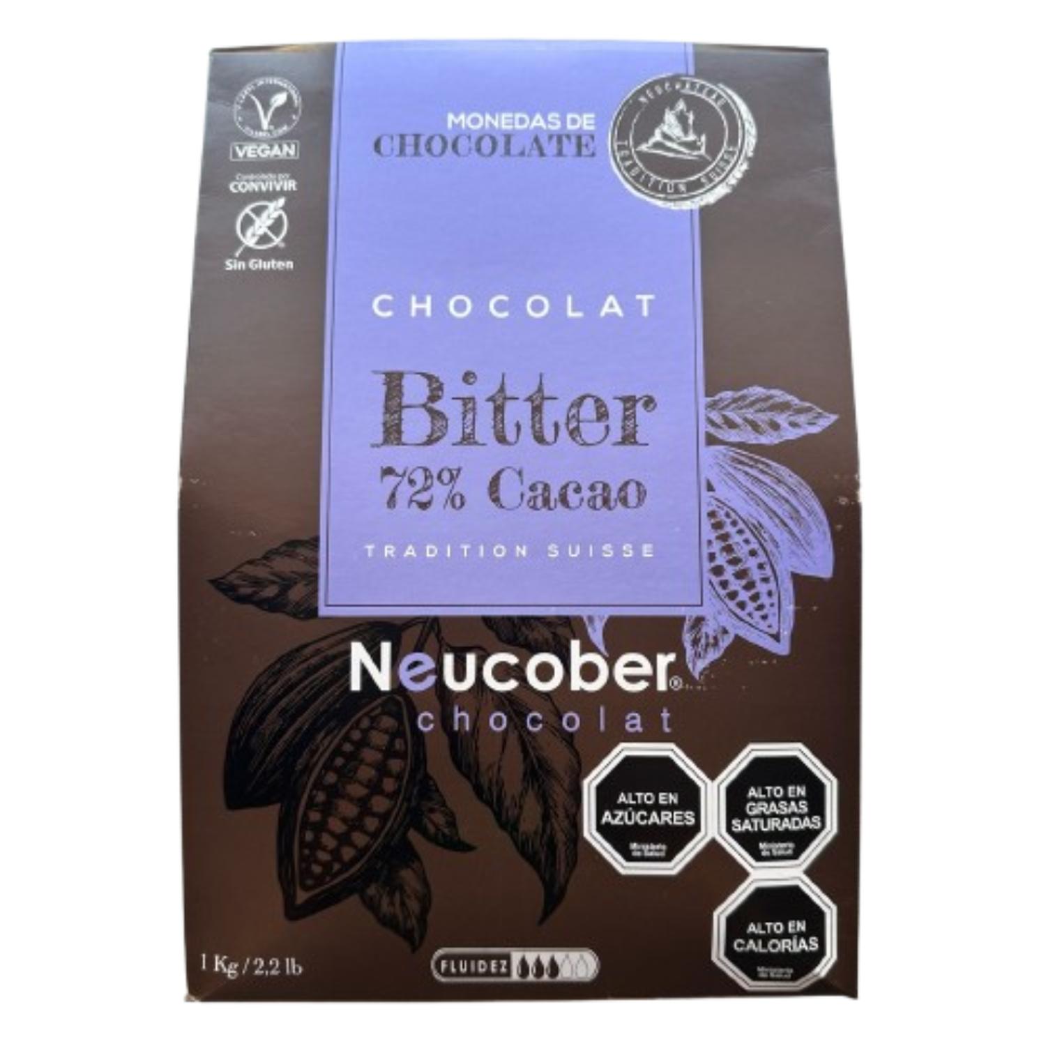 MONEDAS CHOCOLATE BITTER 72% CACAO NEUCOBER 1KG - 1