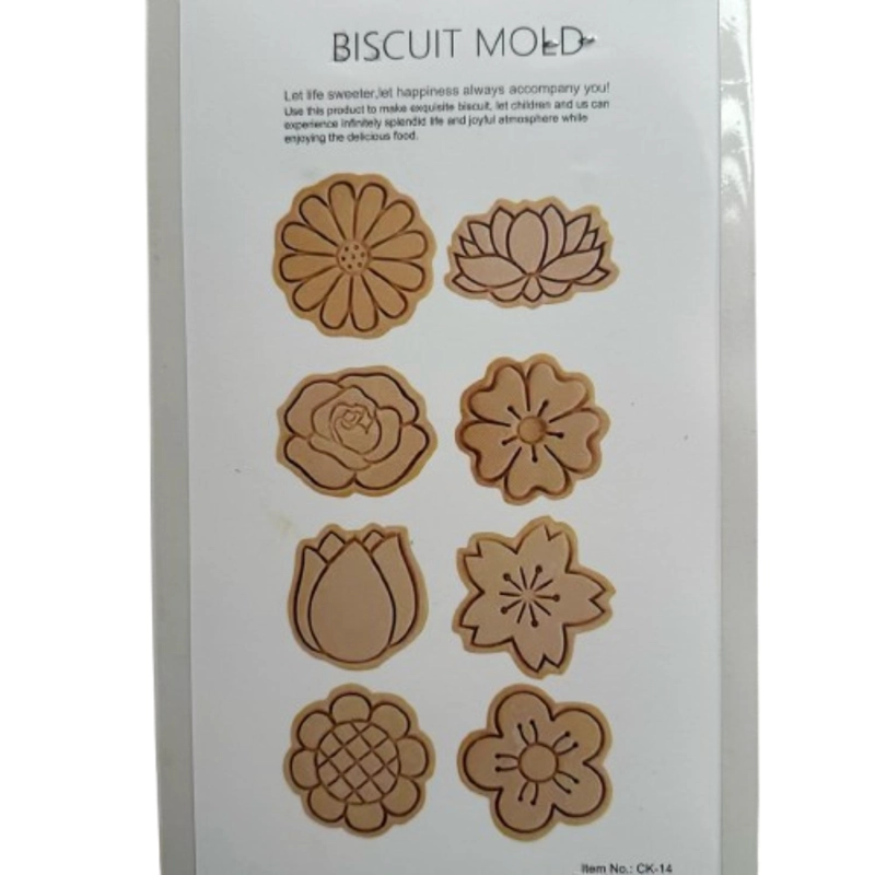 CORTADOR GALLETAS FLORES ESTAMPADAS 8 DISEÑOS - 2