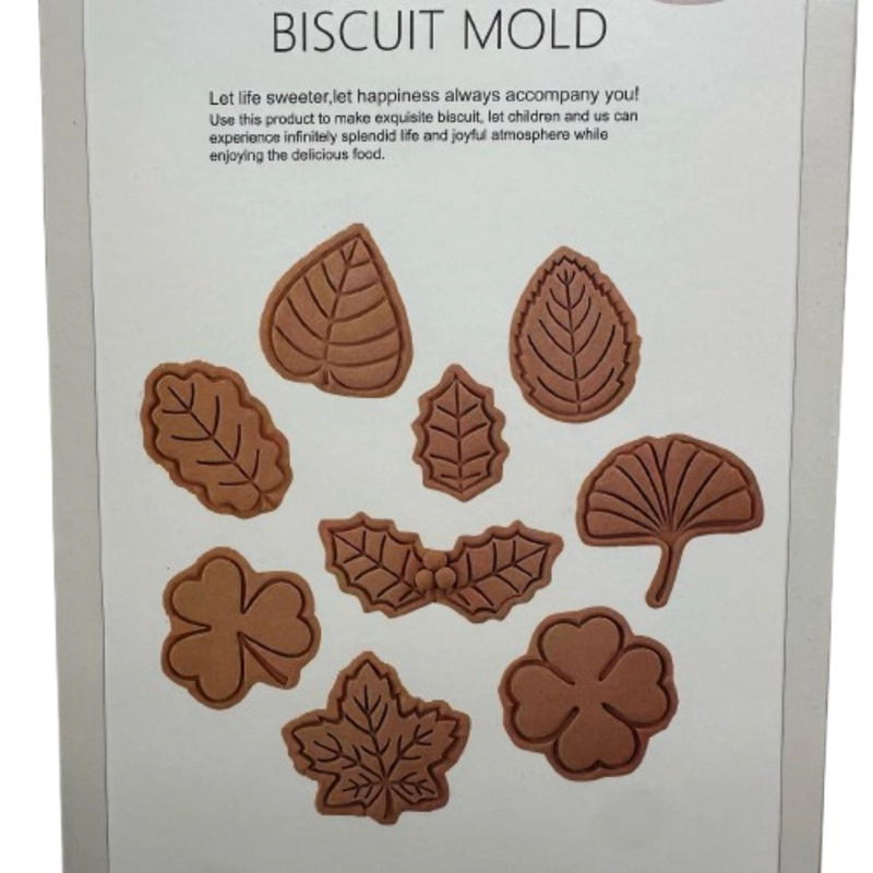 CORTADOR GALLETAS HOJAS ESTAMPADAS 8 DISEÑOS - 2