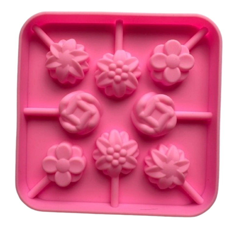 MOLDE SILICONA MINI CAKE POP FLORES 8 CAVIDADES 12,7X12,7CM - 2