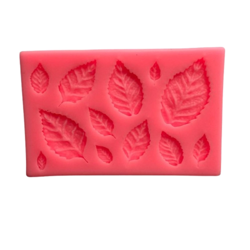 MOLDE SILICONA HOJAS 12 FIGURAS 9,6X6,2CM - 1