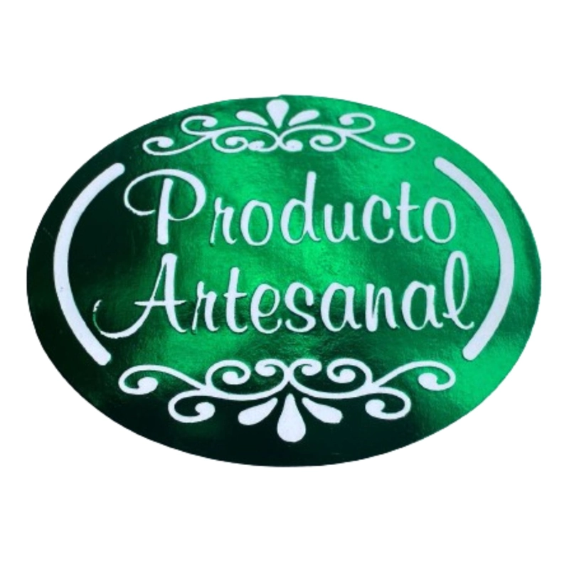 STICKER PRODUCTO ARTESANAL VERDE 100UN 38MM - 1