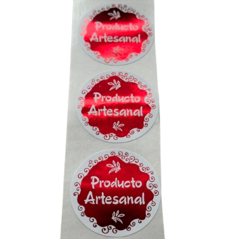 STICKER PRODUCTO ARTESANAL ROJO 100UN 38MM - 2