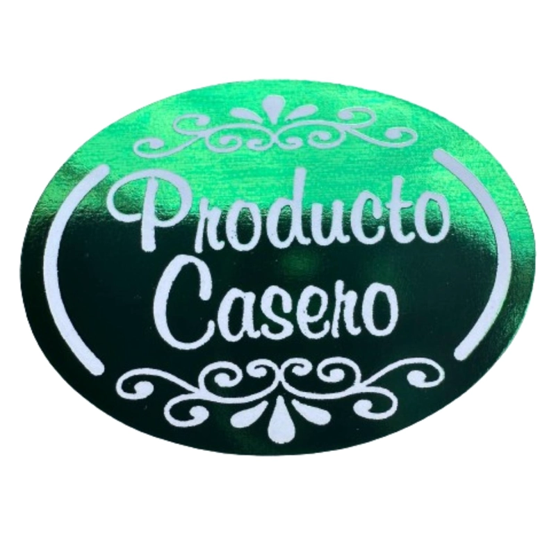 STICKER PRODUCTO CASERO VERDE 100UN 38MM - 1