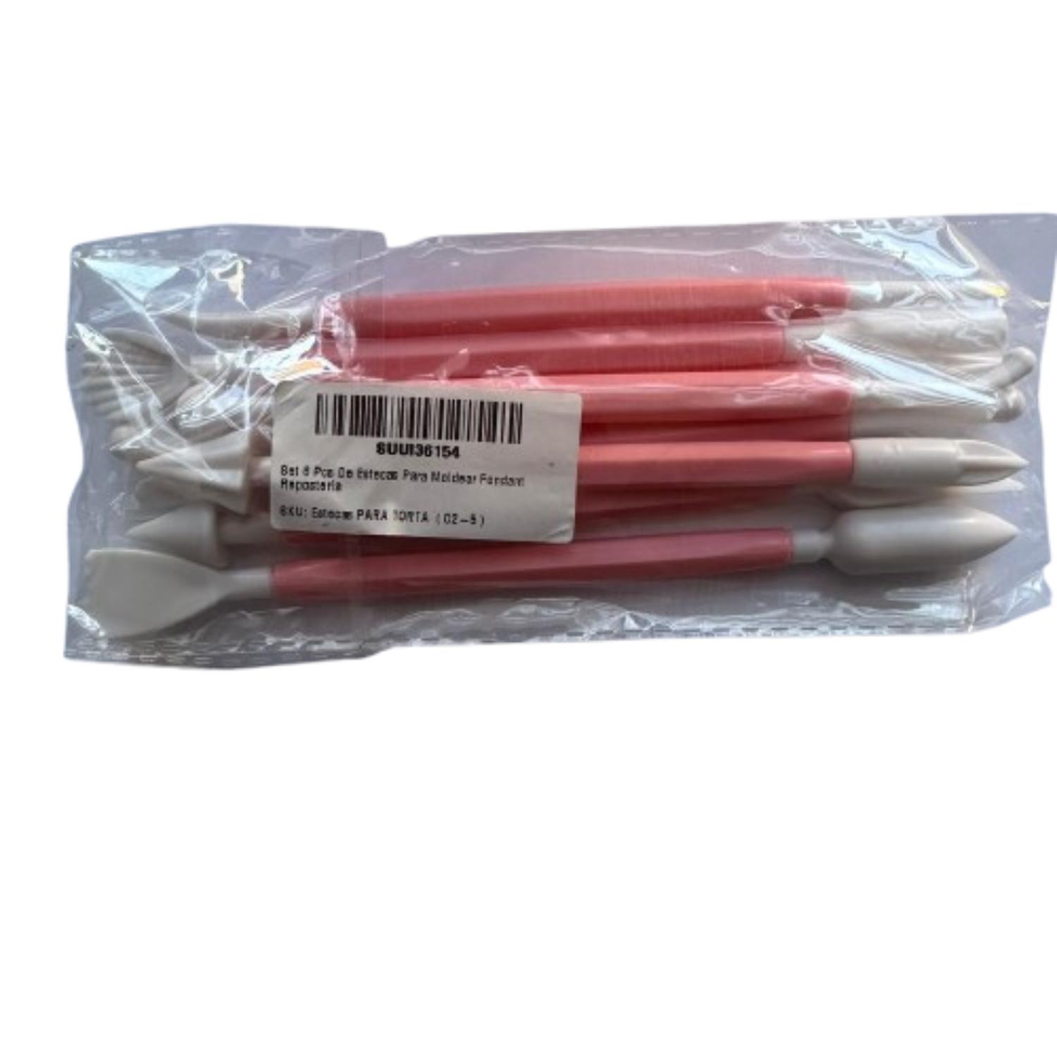 SET 8 ESTECAS DOBLES PARA MOLDEAR FONDANT - 2
