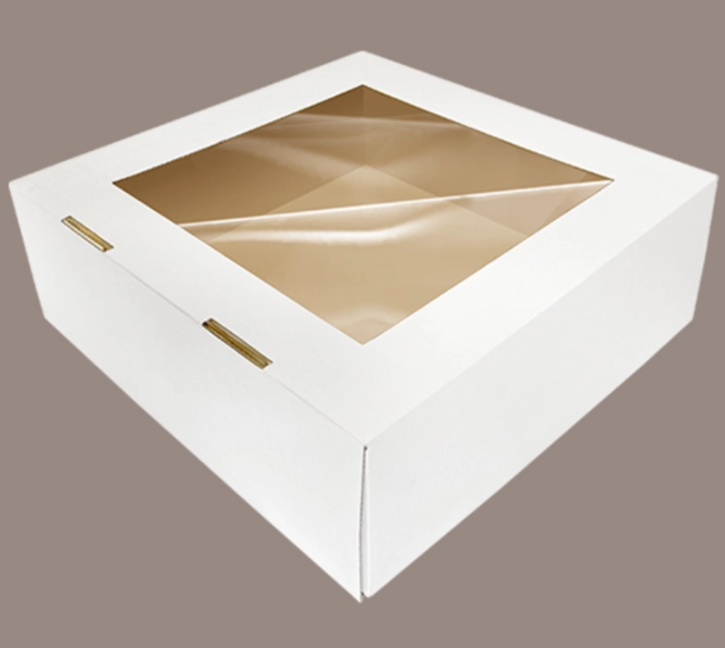 CAJA TORTA MICROCORRUGADA CUADRADA VENTANA SUPERIOR 34X15CM - 2