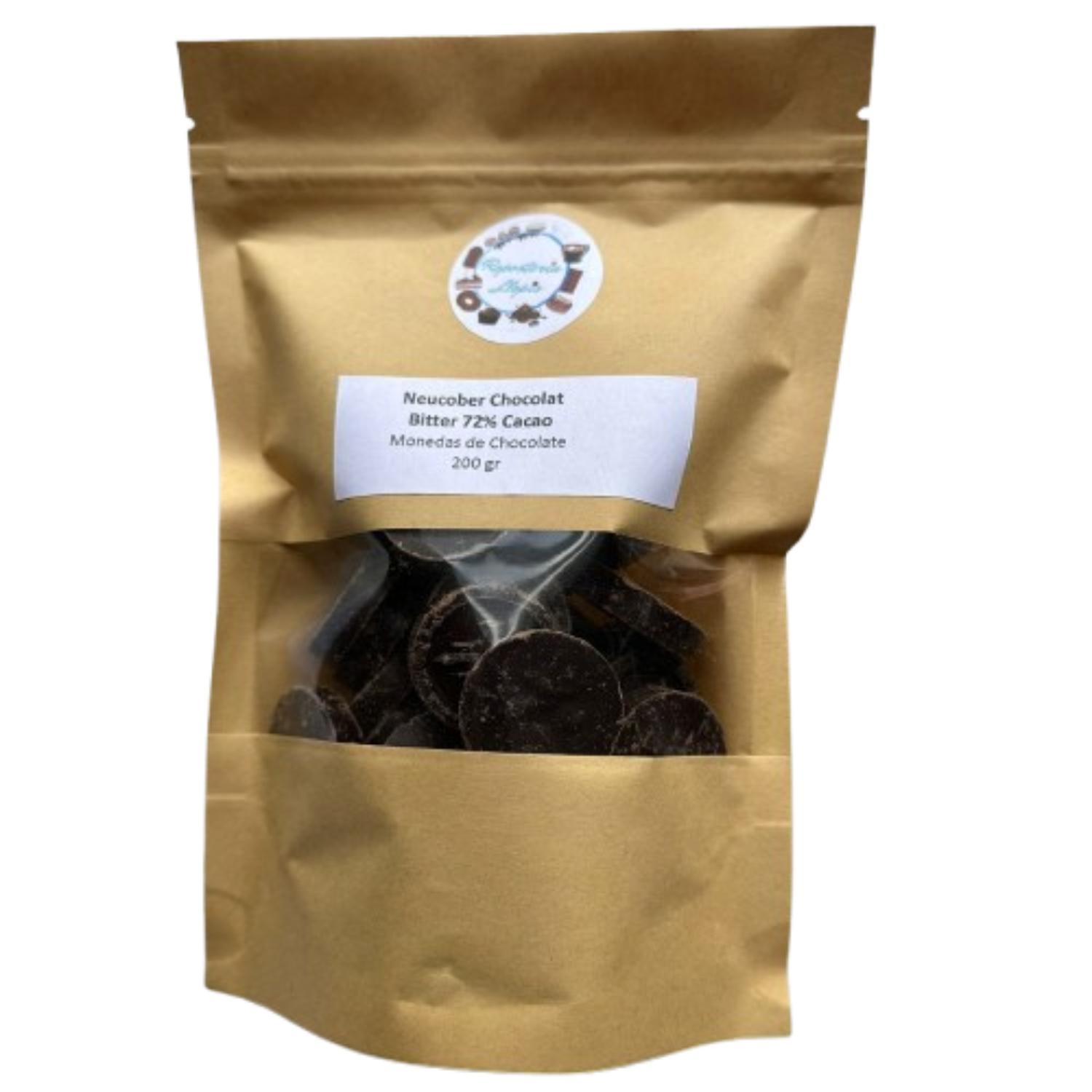 MONEDAS CHOCOLATE BITTER 72% CACAO NEUCOBER 200GR - 1