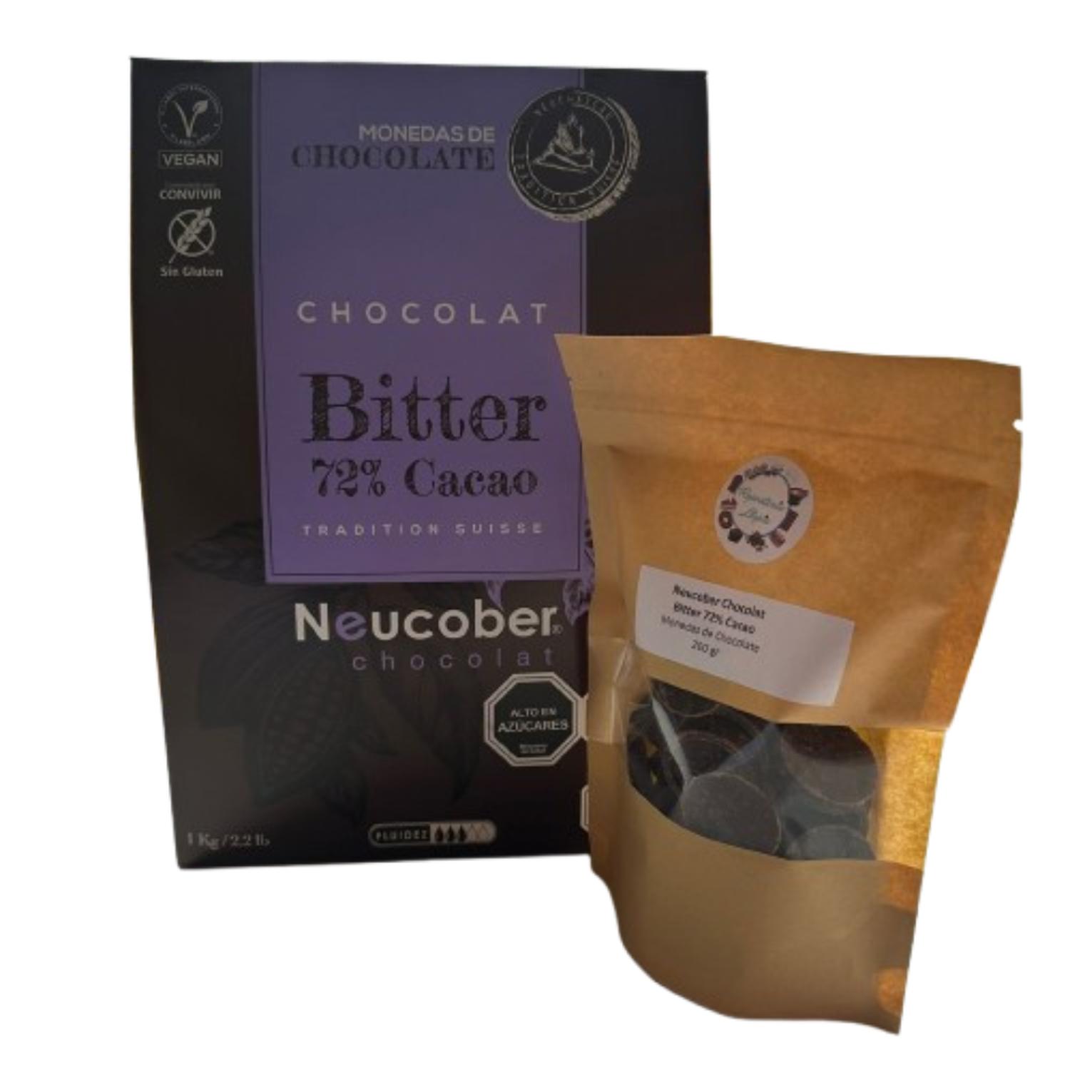 MONEDAS CHOCOLATE BITTER 72% CACAO NEUCOBER 200GR - 2