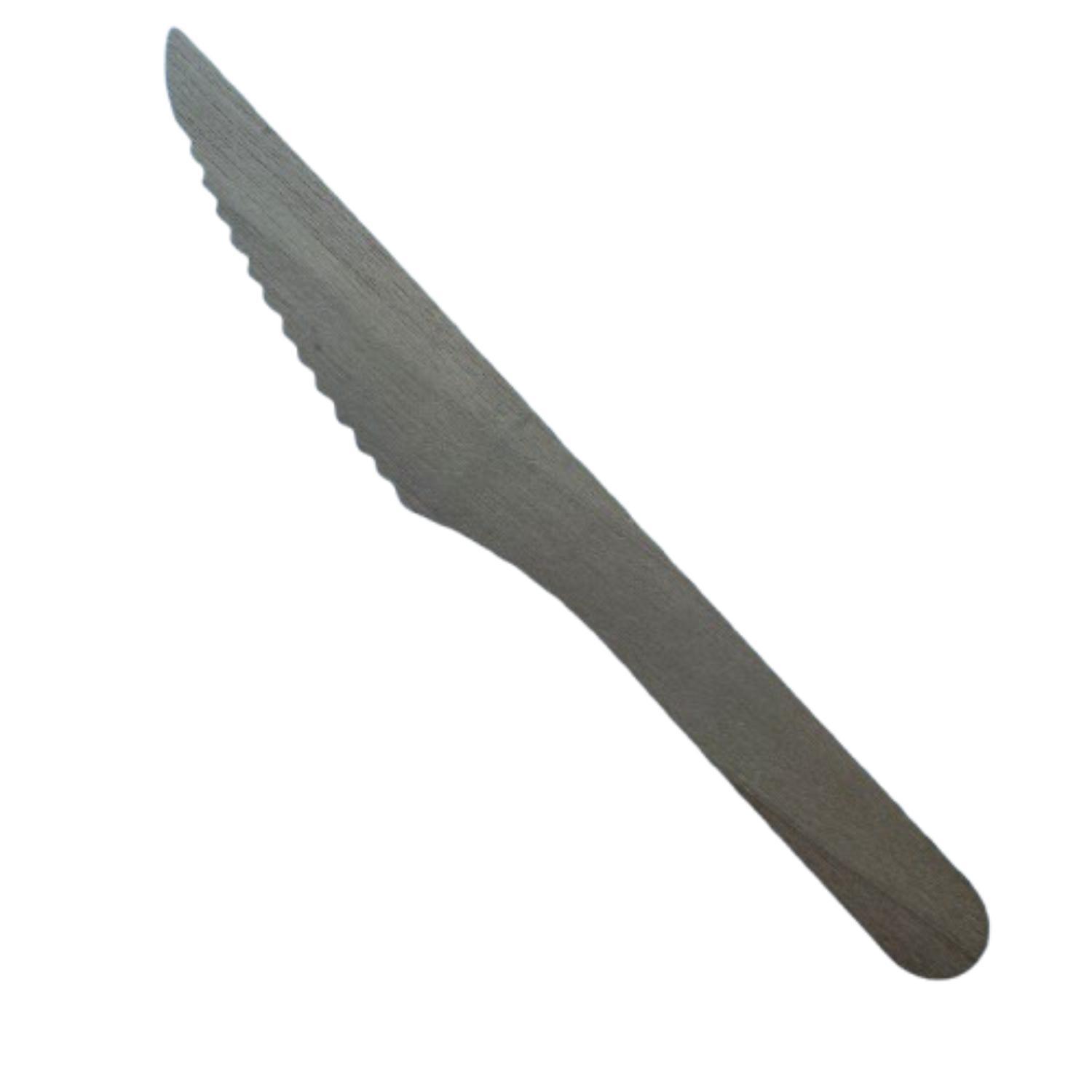 CUCHILLOS DESECHABLES MADERA 16CM 100UN - 1