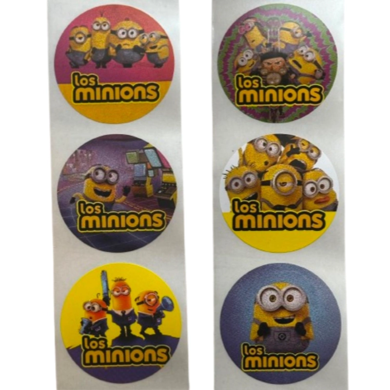 STICKER MINIONS 6 DISEÑOS 100UN 38MM - 1