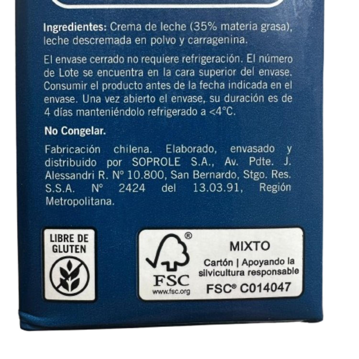 CREMA DE LECHE SOPROLE 1 LT - 2