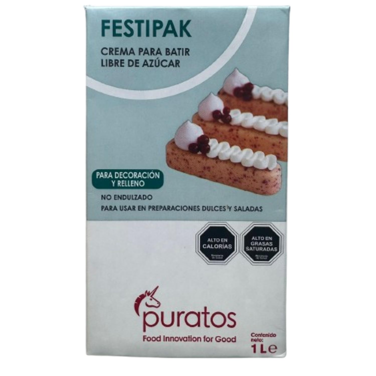 CREMA VEGETAL FESTIPAK SIN AZUCAR PURATOS 1LT - 1
