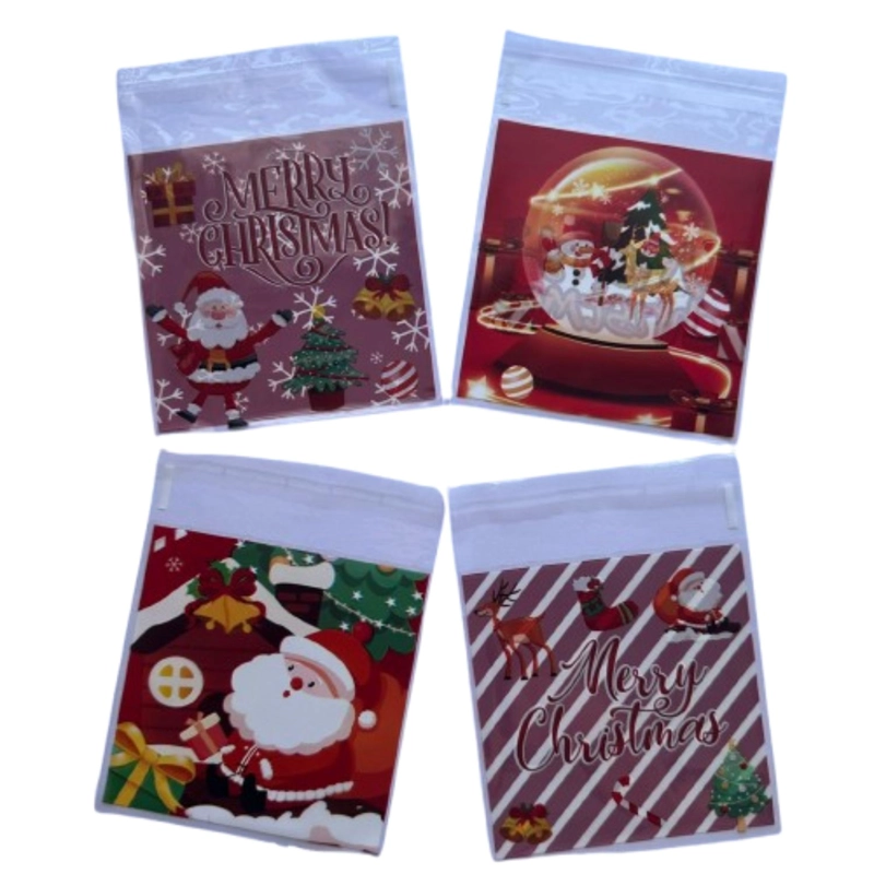 BOLSAS NAVIDAD D CELOFAN AUTOADHESIVAS 100UN 10X10+2CM - 1