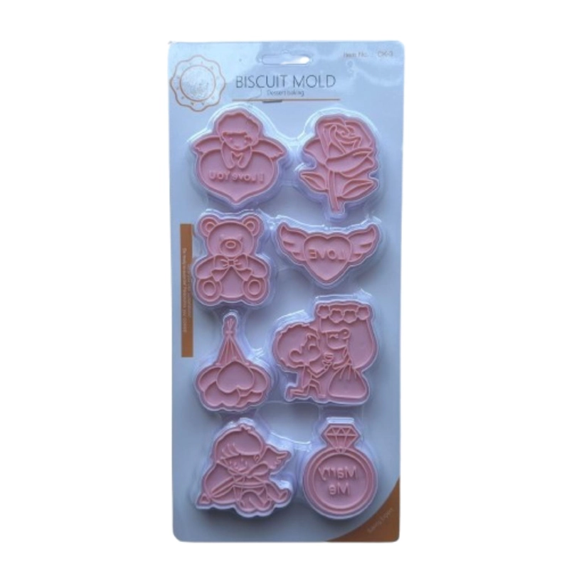 CORTADOR GALLETAS SAN VALENTIN ESTAMPADA 8 DISEÑOS - 1