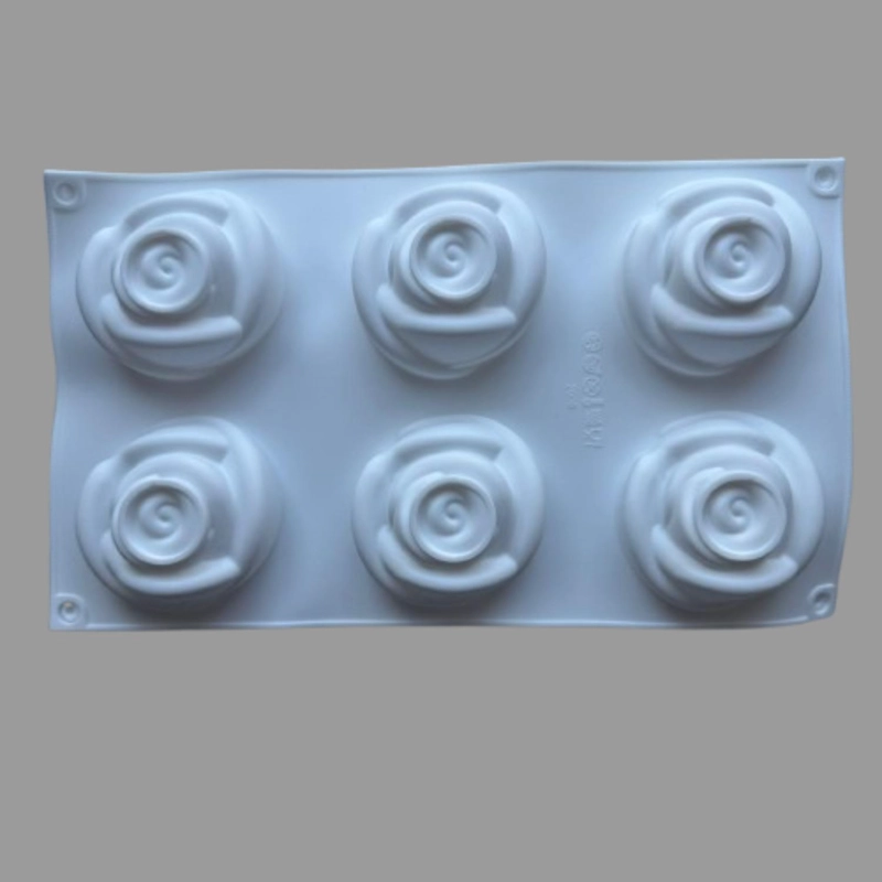 MOLDE SILICONA 6 ROSAS GRANDES 30X17CM - 1