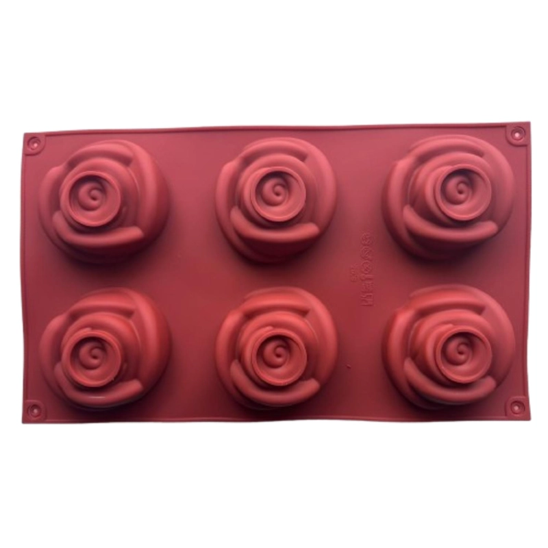 MOLDE SILICONA 6 ROSAS GRANDES 30X17CM - 3