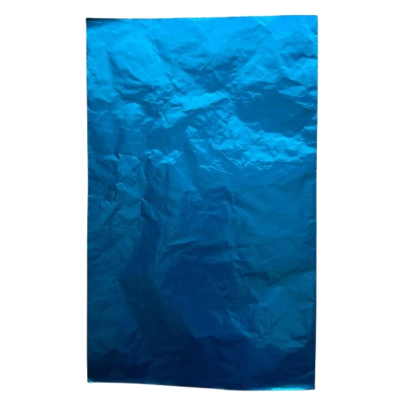 PACK 5 PLIEGO PAPEL ALUMINIO AZUL PARA CHOCOLATE 43X58CM - 1