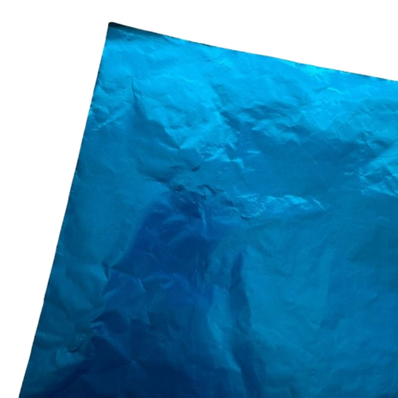 PACK 5 PLIEGO PAPEL ALUMINIO AZUL PARA CHOCOLATE 43X58CM - 2