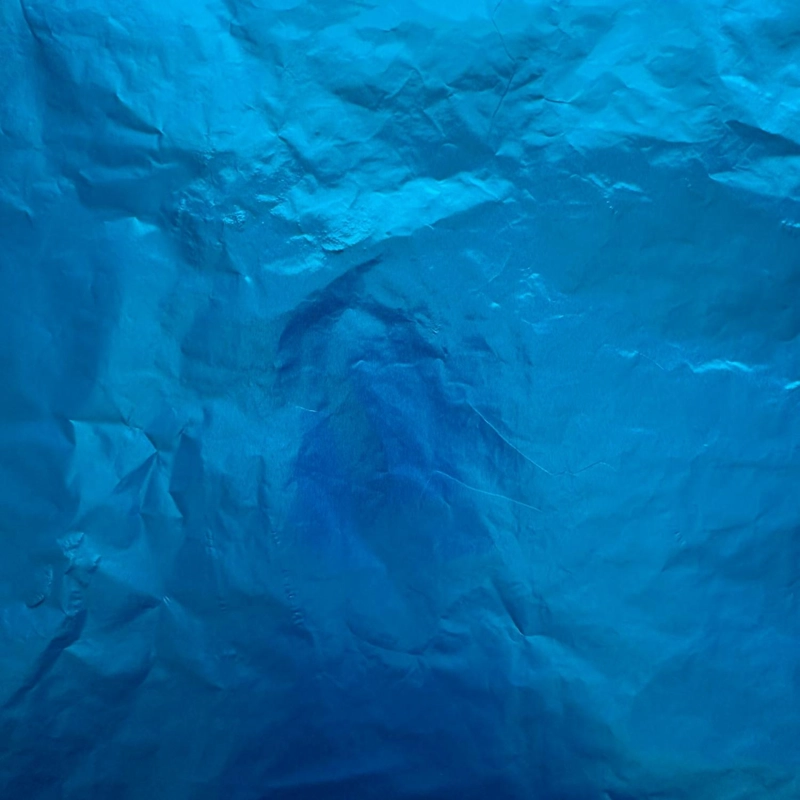 PACK 5 PLIEGO PAPEL ALUMINIO AZUL PARA CHOCOLATE 43X58CM - 3