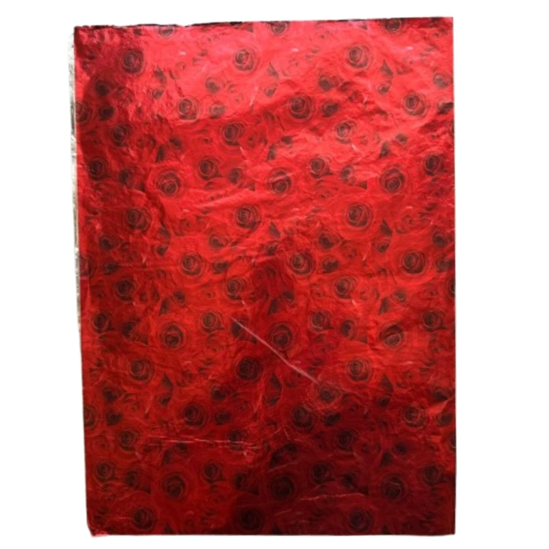 PACK 5 PLIEGO PAPEL ALUMINIO ROJO ROSA PARA CHOCO. 43X58CM - 1