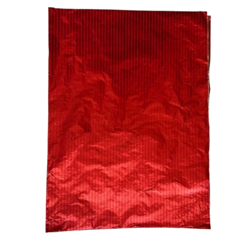 PACK 5 PLIEGO PAPEL ALUMINIO ROJO LINEA PARA CHOCO. 43X58CM - 1