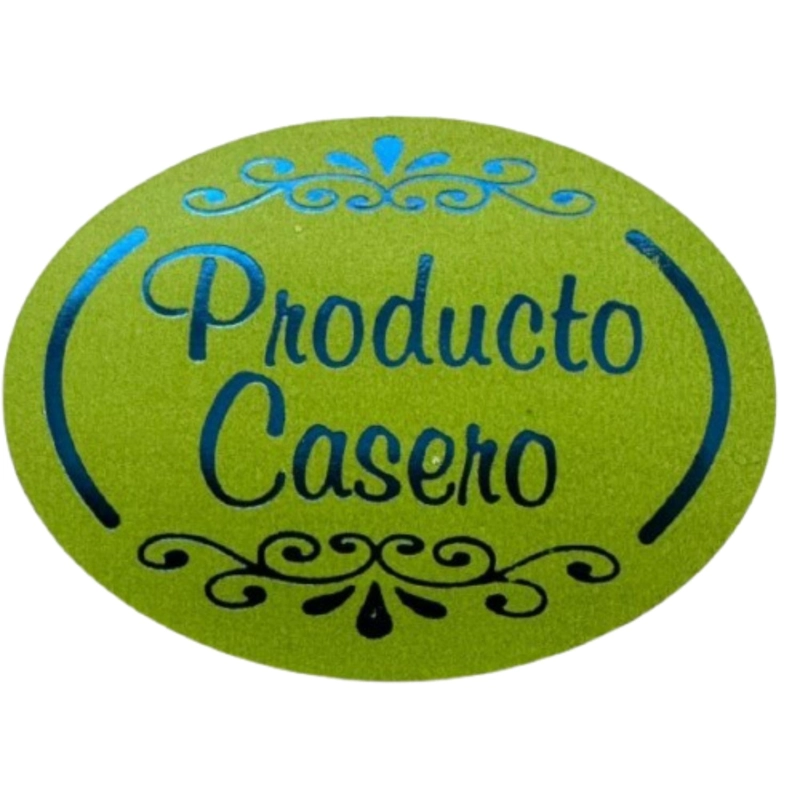 STICKER PRODUCTO CASERO VERDE PISTACHO 100UN 38MM - 1