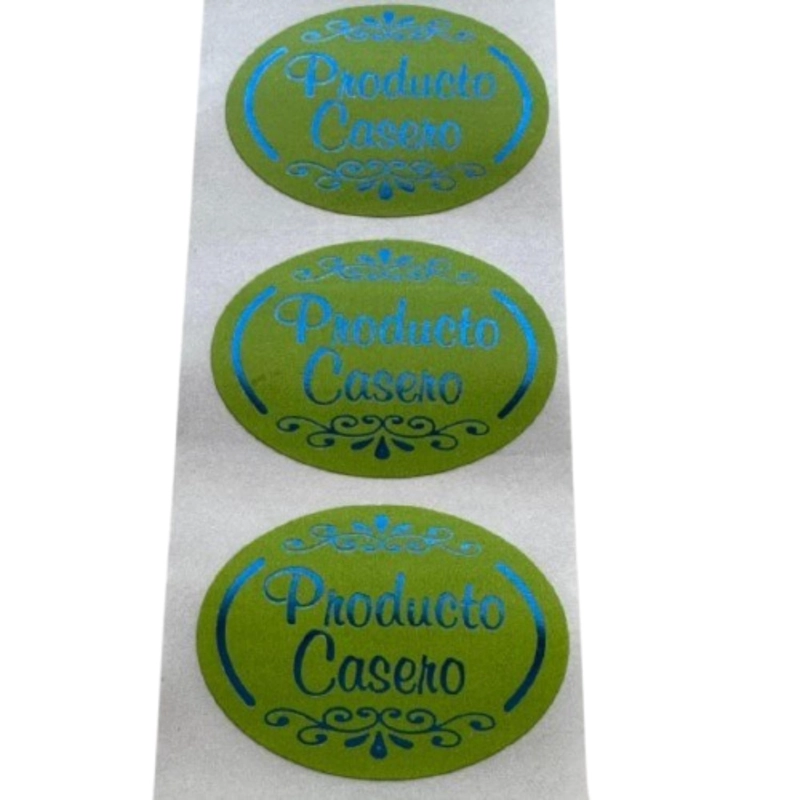 STICKER PRODUCTO CASERO VERDE PISTACHO 100UN 38MM - 2