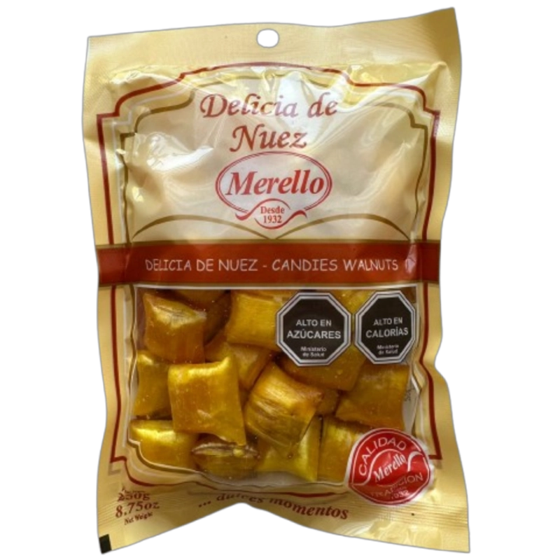PACK 5 DELICIA DE NUEZ CON TROZOS MERELLO 250G - 1