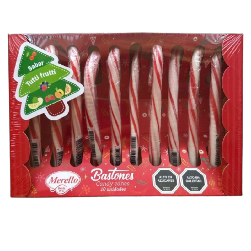 PACK 3 CAJAS BASTONES DE NAVIDAD MERELLO 10 UNIDADES C/U - 1