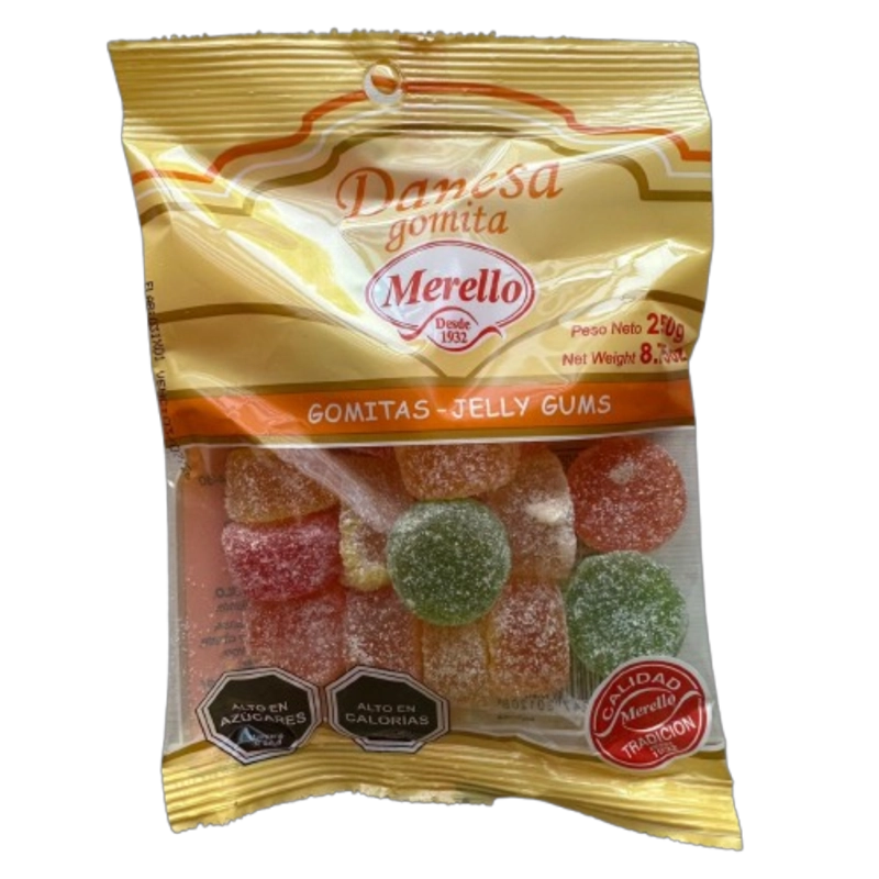 PACK 5 GOMITAS DANESAS SABORES FRUTALES MERELLO 250G - 1