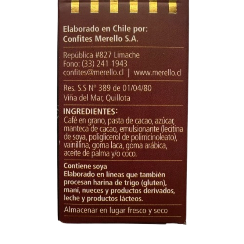 PACK 2 CAFE BAÑADO EN CHOCOLATE BITTER EXTRAFINO MERELLO 120G - 4