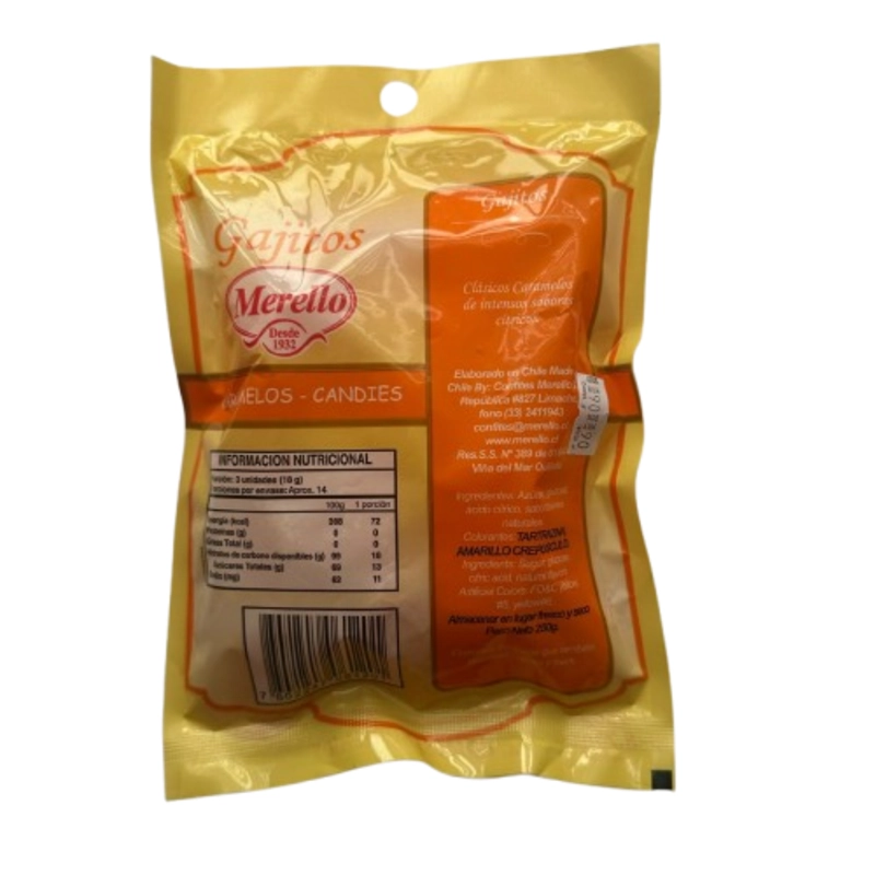 PACK 5 CARAMELOS GAJITOS NARANJA LIMON MERELLO 250G - 2