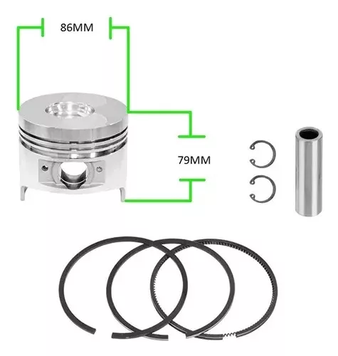 KIT DE PISTÓN Y ANILLOS MOTOR 186FA - 2
