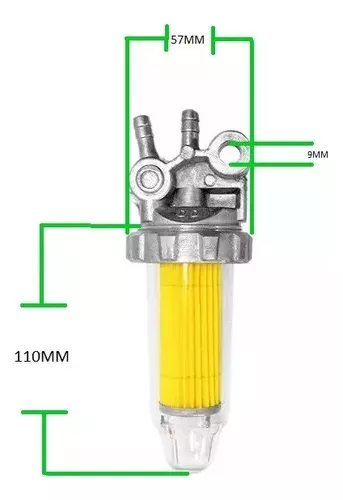 FILTRO DE COMBUSTIBLE GENERADOR 186F CON LLAVE DE PASO - 2