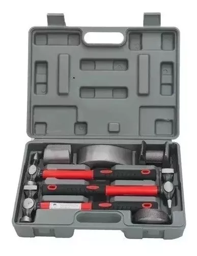 KIT DESABOLLADOR CARROCERIA MARTILLOS Y CUÑA DE ACERO 7 PCS - 5